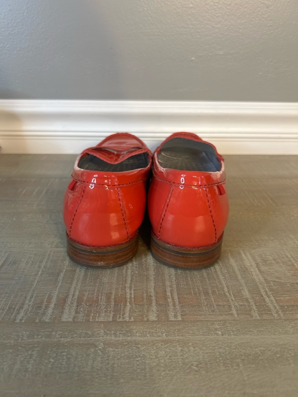 Marc Joseph New York East Village Red Patent Leather Penny Loafers, Size 9.5 - Picture 8 of 12